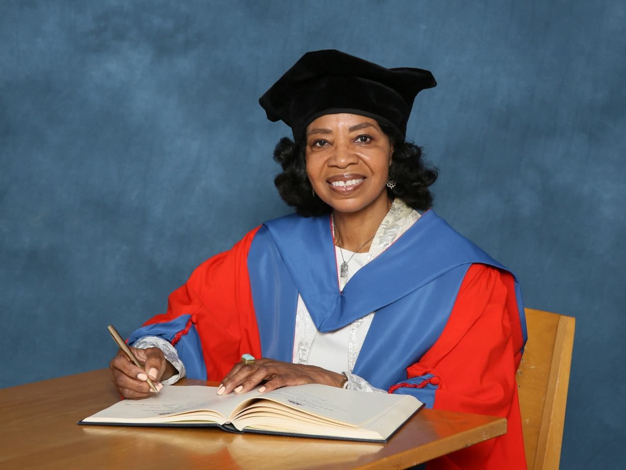 Shirley J. Thompson in academic dress